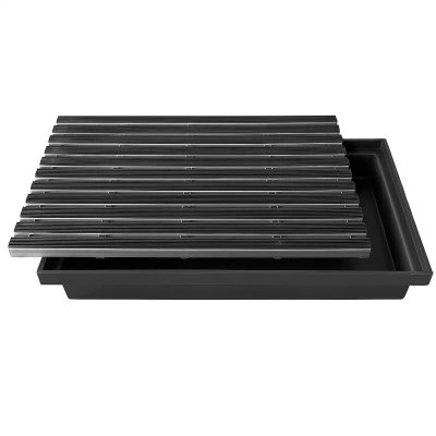 Wycieraczka aluminiowo-gumowa ze skrzynią - 600 x 400