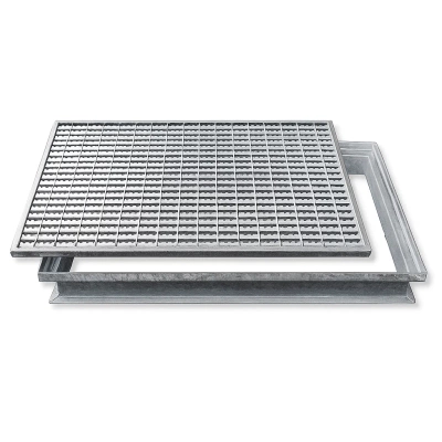 Wycieraczka metalowa seratowana z ramą wysoką - 590 x 400