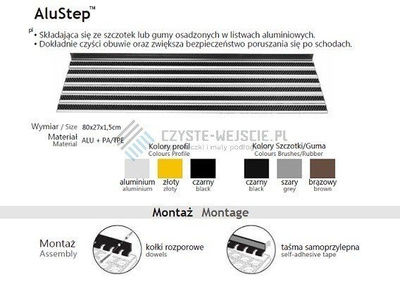Mata schodowa AluStep - wkład szczotkowy