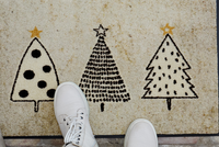 Świąteczna wycieraczka  choinki 75x50 cm